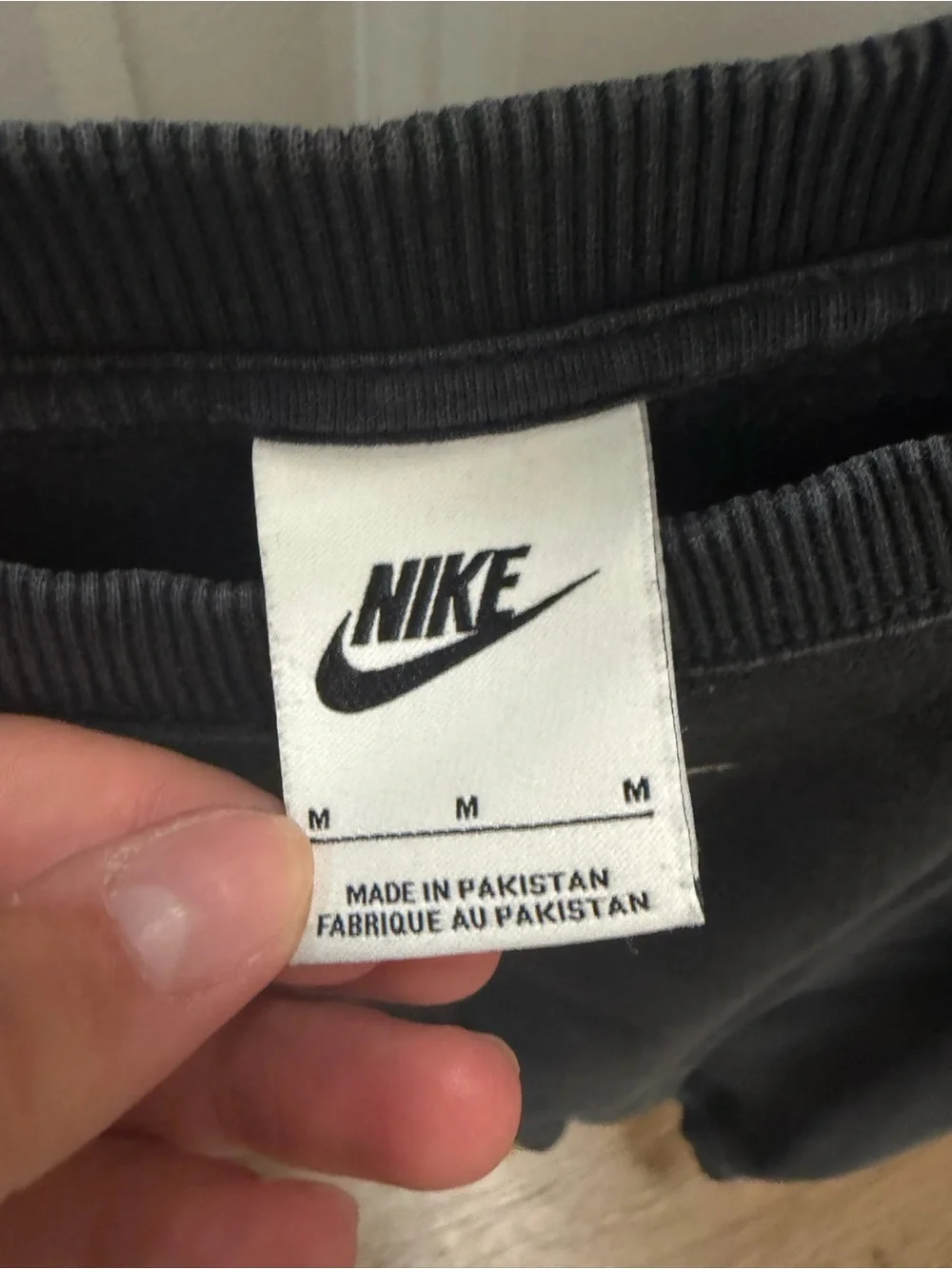 Nike Black Crewneck Sweatshirt with White Swoosh